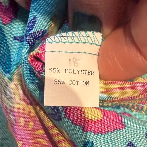 🆕 Zesica Vibrant Floral Wrap Midi Dress Blue and Pink, Size S - Picture 9 of 11